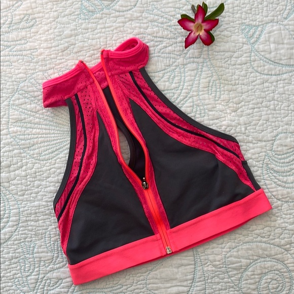 Babalu Pink and Gray High Neck Sports Bra One Size Small Medium - Picture 2 of 6